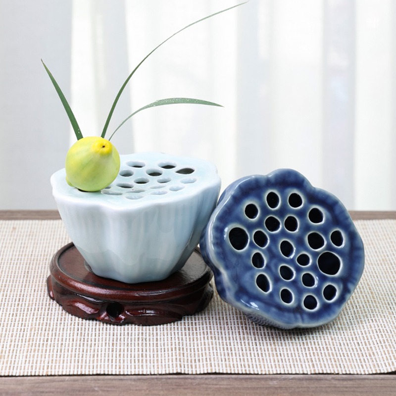Ikebana Vase Kenzan - النمط الياباني ايكيبانا حامل السيراميك لوتس