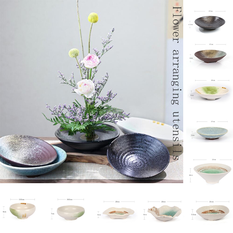 Ikebana Vase Kenzan - مزهرية مزهرية يابانية مزهرية من السيراميك
