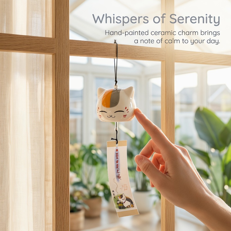 جرس رياح زجاجي شفاف على شكل قط - مراجعة Japanese Lifestyle Goods وسعره